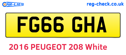FG66GHA are the vehicle registration plates.