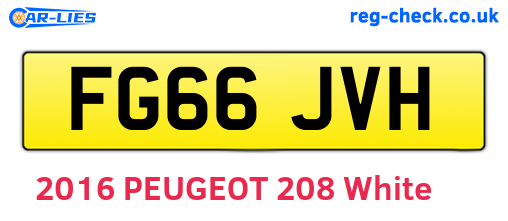 FG66JVH are the vehicle registration plates.