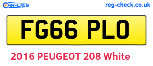 FG66PLO are the vehicle registration plates.