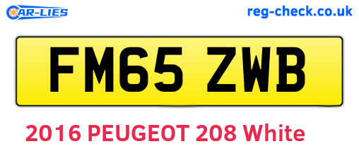 FM65ZWB are the vehicle registration plates.