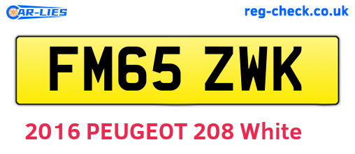 FM65ZWK are the vehicle registration plates.