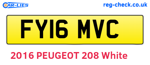 FY16MVC are the vehicle registration plates.