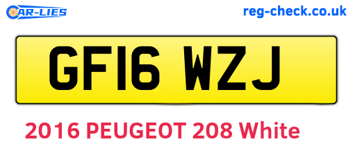 GF16WZJ are the vehicle registration plates.