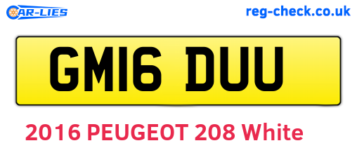 GM16DUU are the vehicle registration plates.