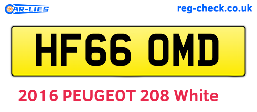 HF66OMD are the vehicle registration plates.