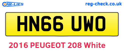 HN66UWO are the vehicle registration plates.