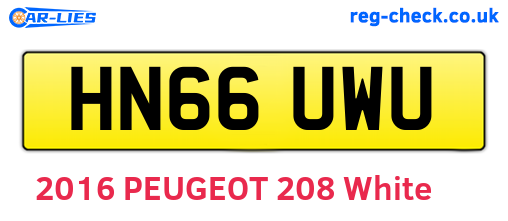HN66UWU are the vehicle registration plates.