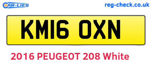 KM16OXN are the vehicle registration plates.