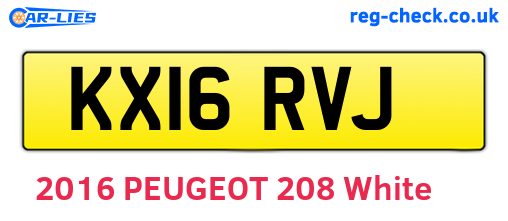 KX16RVJ are the vehicle registration plates.