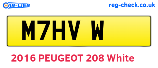 M7HVW are the vehicle registration plates.