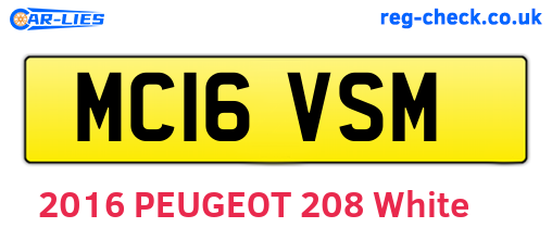 MC16VSM are the vehicle registration plates.