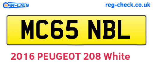 MC65NBL are the vehicle registration plates.