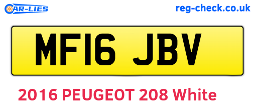 MF16JBV are the vehicle registration plates.