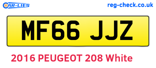 MF66JJZ are the vehicle registration plates.