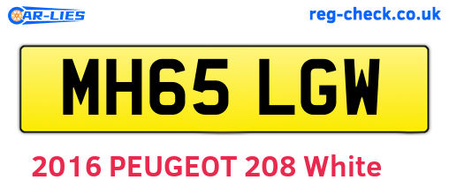 MH65LGW are the vehicle registration plates.