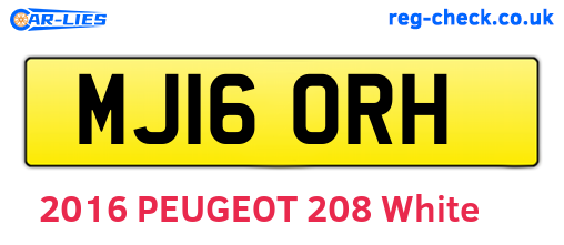 MJ16ORH are the vehicle registration plates.