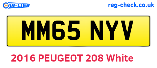 MM65NYV are the vehicle registration plates.