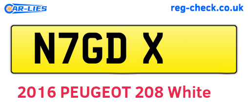 N7GDX are the vehicle registration plates.