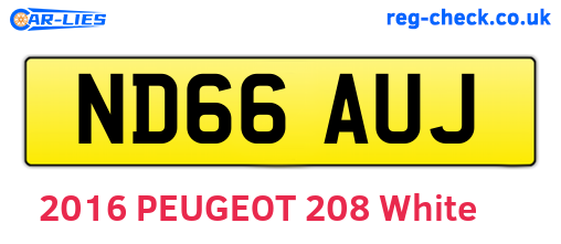 ND66AUJ are the vehicle registration plates.