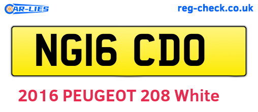 NG16CDO are the vehicle registration plates.