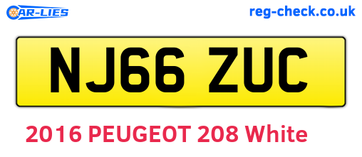 NJ66ZUC are the vehicle registration plates.