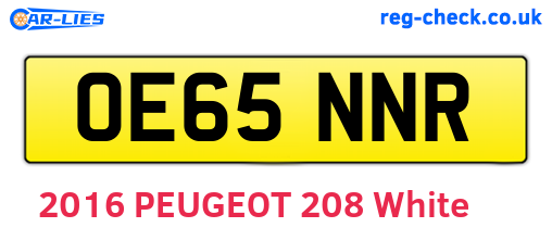 OE65NNR are the vehicle registration plates.