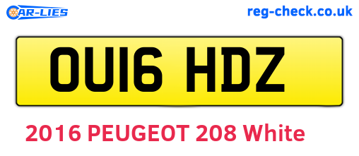 OU16HDZ are the vehicle registration plates.