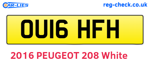 OU16HFH are the vehicle registration plates.