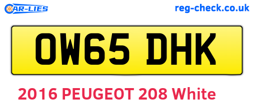 OW65DHK are the vehicle registration plates.