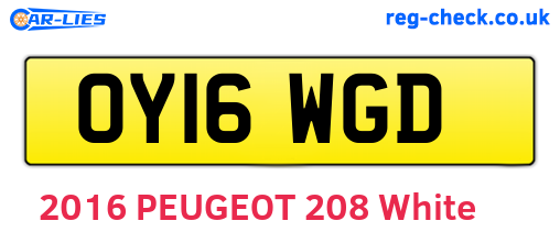 OY16WGD are the vehicle registration plates.
