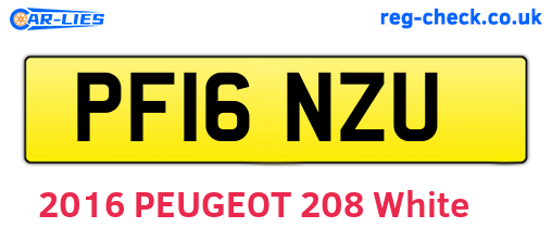 PF16NZU are the vehicle registration plates.