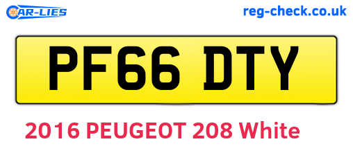 PF66DTY are the vehicle registration plates.