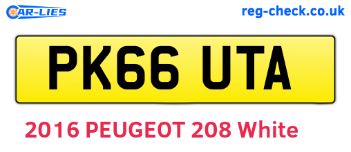 PK66UTA are the vehicle registration plates.