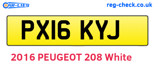 PX16KYJ are the vehicle registration plates.