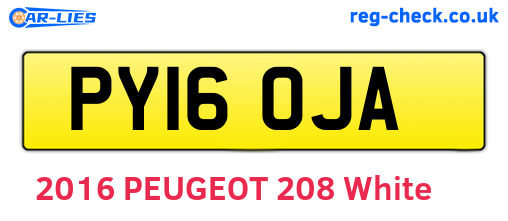 PY16OJA are the vehicle registration plates.