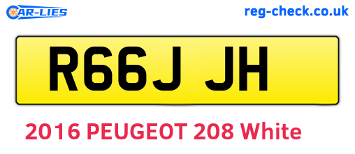 R66JJH are the vehicle registration plates.