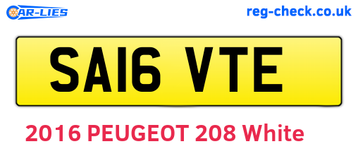 SA16VTE are the vehicle registration plates.