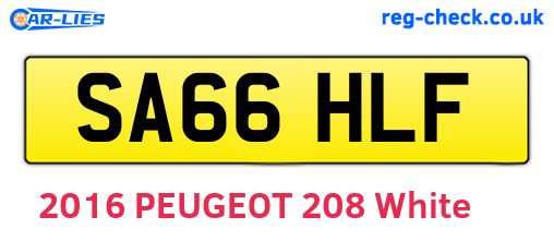 SA66HLF are the vehicle registration plates.