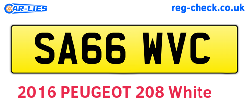SA66WVC are the vehicle registration plates.