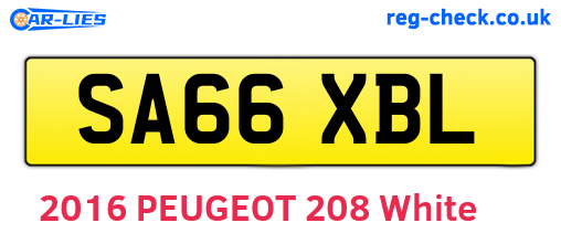 SA66XBL are the vehicle registration plates.