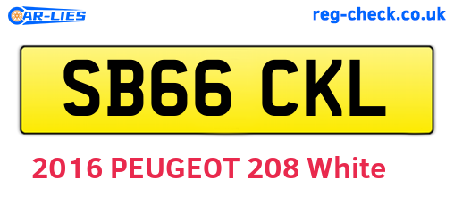 SB66CKL are the vehicle registration plates.