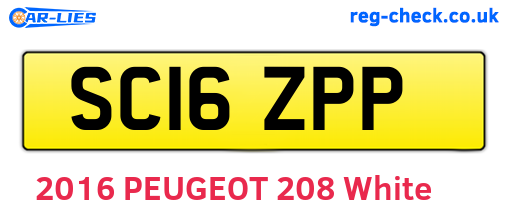 SC16ZPP are the vehicle registration plates.