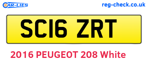 SC16ZRT are the vehicle registration plates.