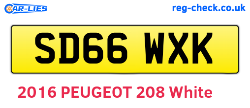 SD66WXK are the vehicle registration plates.