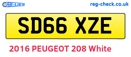 SD66XZE are the vehicle registration plates.