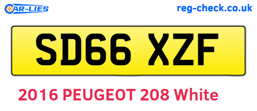 SD66XZF are the vehicle registration plates.