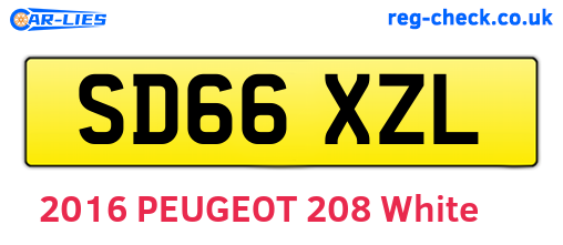 SD66XZL are the vehicle registration plates.