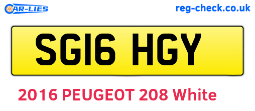 SG16HGY are the vehicle registration plates.