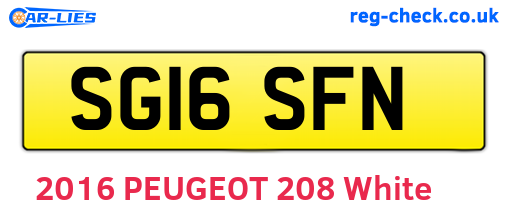 SG16SFN are the vehicle registration plates.