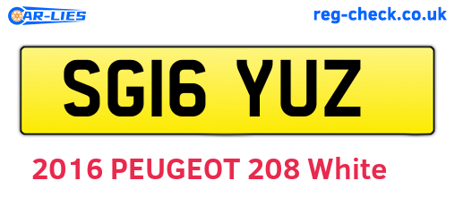 SG16YUZ are the vehicle registration plates.